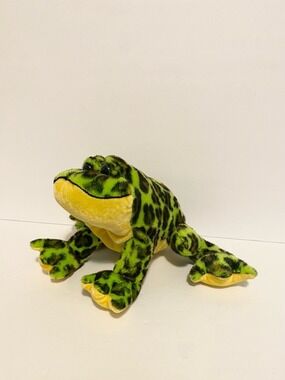 Ganz Webkinz Bullfrog Plush Frog Stuffed Animal Green Spots Soft Toy